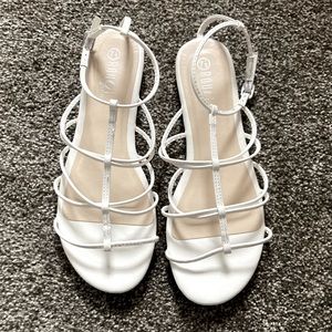 White Strappy Flat Sandals